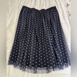 Navy Polka Dot Skirt
